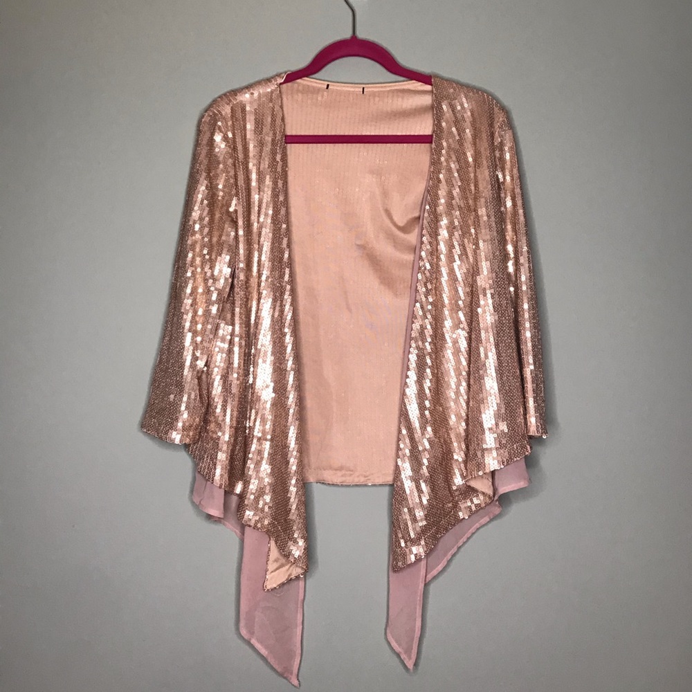 Blush sequined blazer (thrifted)